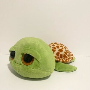Ty Beanie Boos Zippy Green Turtle Plush 2015 10” Stuffed Animal Toy Big Head Eye